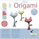 origami Katjes vouwen 15 x 15 cm 20 stuks multicolor