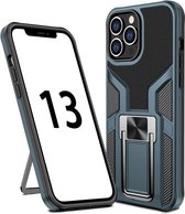Apple iPhone 13 Pro Max Hoesje Hybride Back Cover Kickstand Blauw