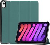 Apple iPad Mini 6 Hoesje Tri-Fold Book Case met Standaard Groen