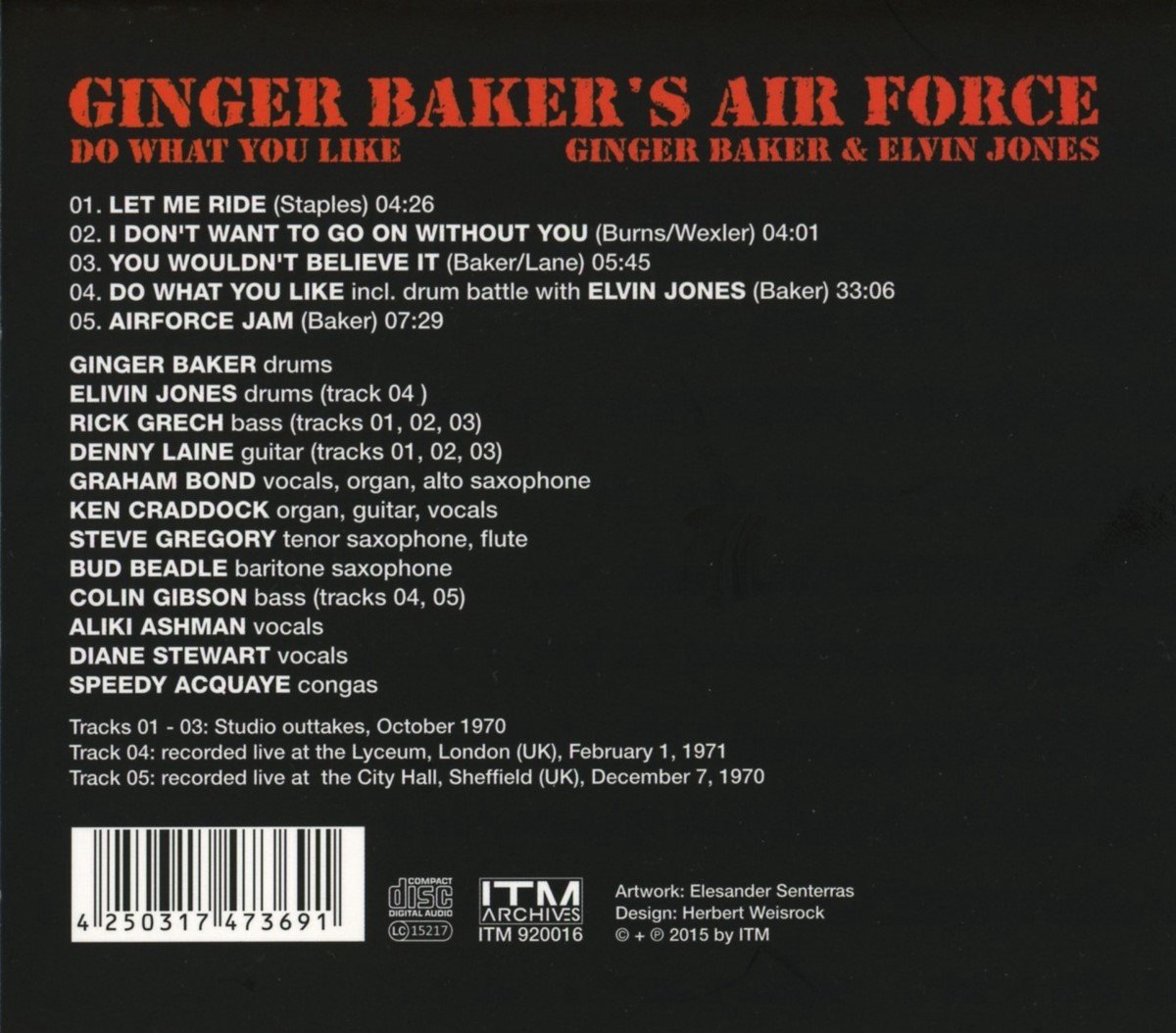 Ginger Baker's Air Force Do What You Like (CD), Elvin Jones CD