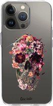 Casetastic Apple iPhone 13 Pro Hoesje - Softcover Hoesje met Design - Transparent Skull Print