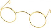 Poppenbril 60 mm goud 10 stuks