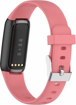 Roze Silicone Band Voor De Fitbit Luxe - Small | Siliconen Polsbandje met Gespsluiting voor Fitbit Luxe - Maat Small - Roze - Watchbands-shop.nl - 1 Jaar Garantie