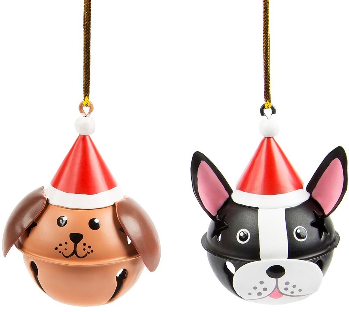Sass & Belle Hond kersthanger met bel - Sass & Belle multi
