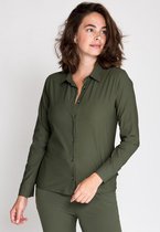 Groene Blouse van Je m'appelle - Dames - Travelstof - Maat XS - 6 maten beschikbaar