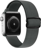 By Qubix Solo Loop Nylon bandje - Donkergrijs - Geschikt voor Apple Watch 42mm - 44mm - 45mm - Ultra - 49mm - Compatible Apple watch bandje -