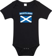 Scotland baby rompertje met vlag zwart jongens en meisjes - Kraamcadeau - Babykleding - Schotland landen romper 80 (9-12 maanden)