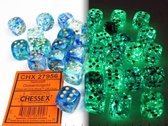 Chessex Nebula Oceanic/gold Luminary D6 12mm Dobbelsteen Set (36 stuks)
