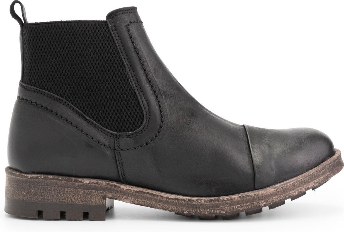 NoGRZ Dames Leren enkellaars Winter Chelsea boots Wol