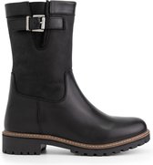 Travelin' Gyland Leren Dames laarzen - Wol gevoerde laars - Zwart leer - Maat 42