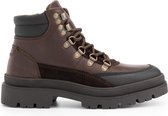 NoGRZ B.Ammanati Dames Leren enkelboots - gevoerde veterschoenen - Donkerbruin Leer - Maat 42