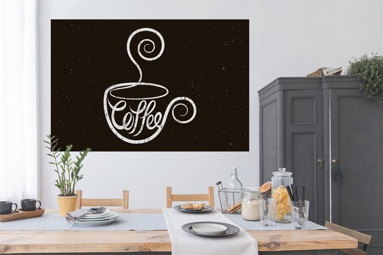 Café Vintage sur tableau noir 180x120 cm XXL / Groot format!