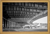 JUNIQE - Poster met houten lijst Airplane Hangar -30x45 /Grijs