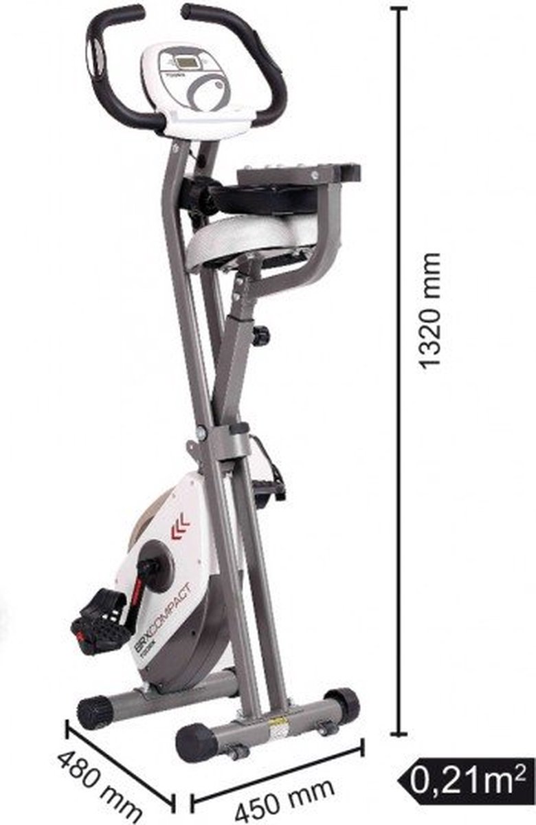 Afbeelding 2 van Toorx Fitness BRX-COMPACT inklapbare hometrainer - Fitness fiets - 8 weerstandsniveaus - Transportwielen - Max 100 kg.