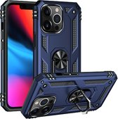 Ring KickStand Back Cover - iPhone 13 Pro Hoesje - Blauw