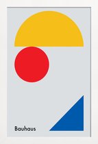 JUNIQE - Poster met houten lijst Minimalism -13x18 /Blauw & Geel