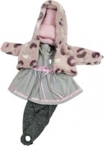 babypoppenkleding meisjes 28 cm textiel roze/grijs