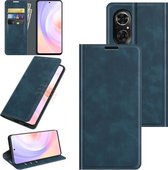 Voor Honor 50 SE Retro-skin Business Magnetische Suction Leather Case met Houder & Kaartsleuven & Portemonnee (Donkerblauw)