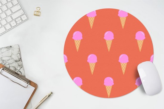 Muismat rond 30x30 cm - Mousepad IJs - Patronen - Zomer - Ronde muismatten