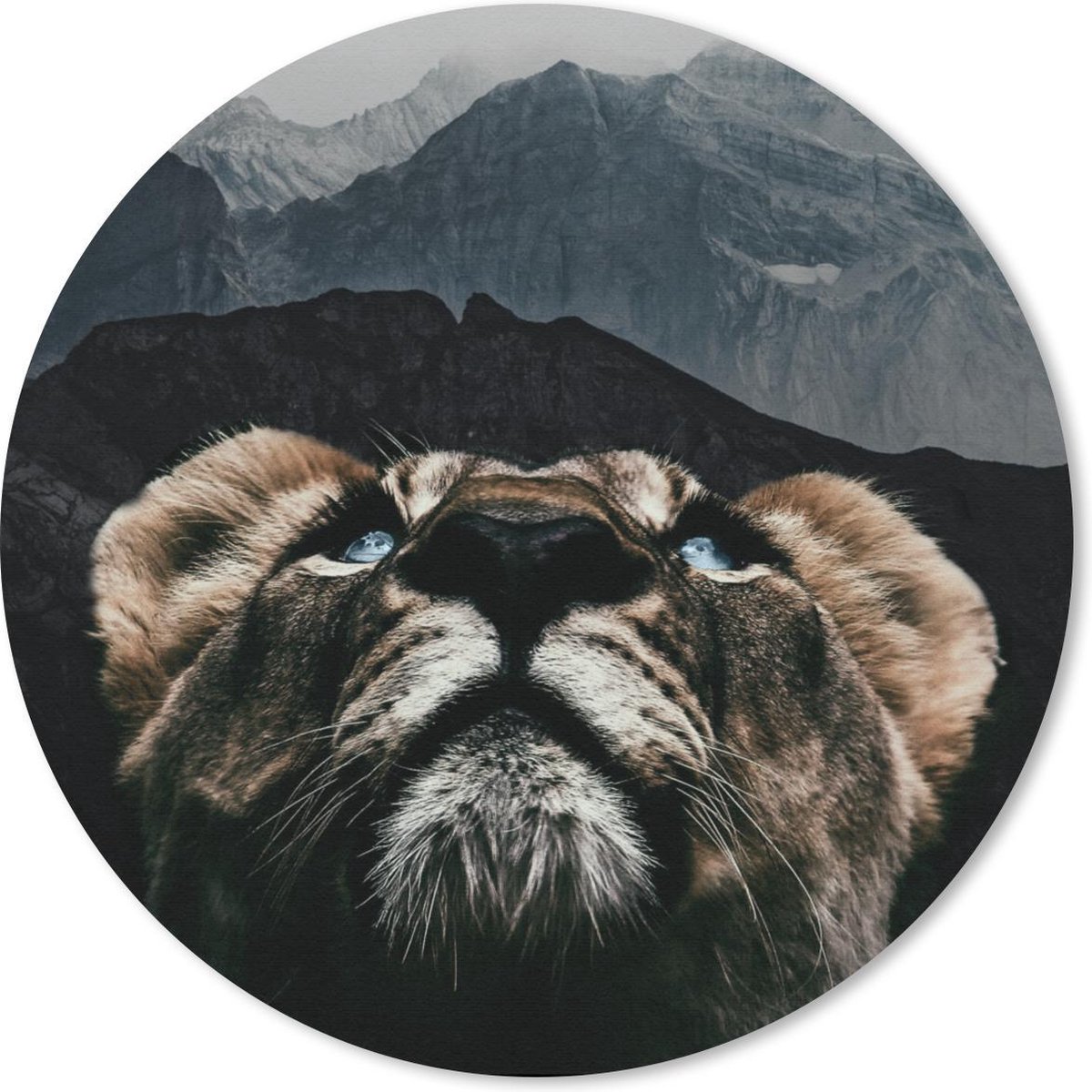 Muismat rond 30x30 cm - Mousepad Tijger - Berg - Dieren - Ronde muismatten