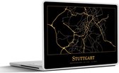 Laptop sticker - 11.6 inch - Kaart - Stuttgart - Goud - Zwart - 30x21cm - Laptopstickers - Laptop skin - Cover