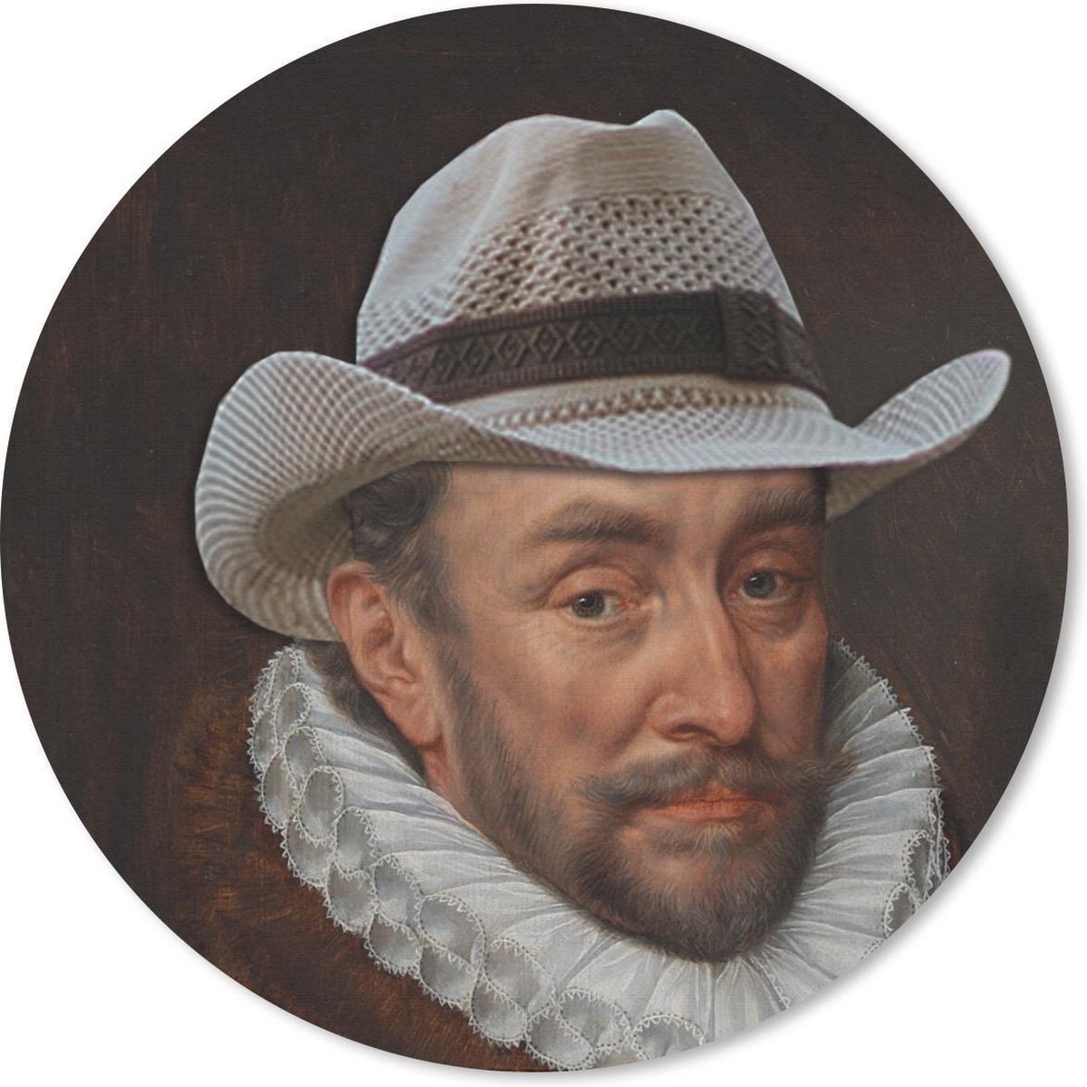 Muismat rond 30x30 cm - Mousepad Willem van Oranje - Kunst - Hoed - Ronde muismatten