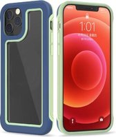 Crystal PC + TPU schokbestendig hoesje voor iPhone 11 (kobaltblauw + matcha groen)