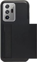ADEL Kunststof Back Cover Hardcase Hoesje Geschikt voor Samsung Galaxy Note 20 Ultra - Pasjeshouder Zwart
