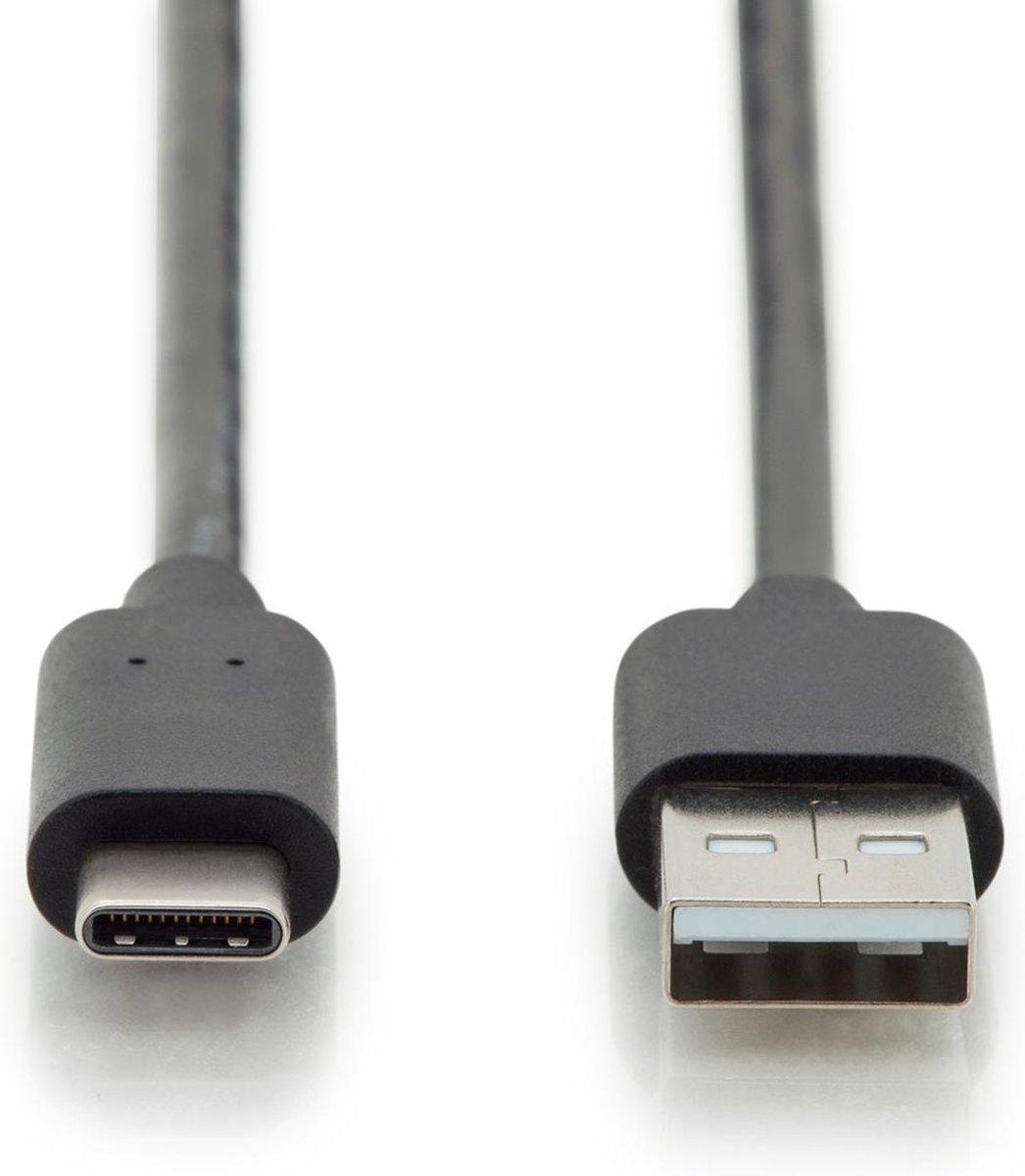 Digitus AK-300148-030-S USB-kabel 3 m USB 2.0 USB C USB A Zwart | bol.com