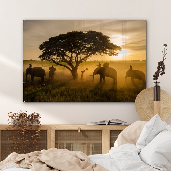 MuchoWow® Peinture sur verre 120x80 cm - Peinture sur verre acrylique - Changwat Surin, Thaïlande - Photo sur verre - Peintures