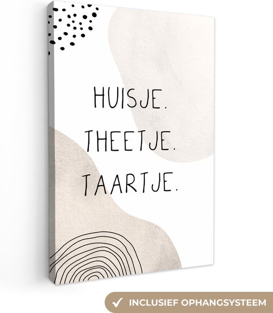 Canvas Schilderij Huisje - Eten en drinken - Quote - 20x30 cm - Wanddecoratie