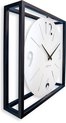 Tafel-/Wandklok 40x40x9,5cm - Stil - Zwart/Wit - Metaal - NeXtime 'Time Frame'