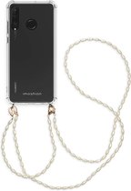 iMoshion Hoesje Geschikt voor Huawei P30 Lite Hoesje Met Koord - iMoshion Backcover met koord + armband - Parels - Transparant