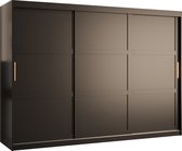 Armoire à portes coulissantes Armoire à 3 portes coulissantes Armoire armoire de chambre Tringle à vêtements avec étagères (LxHxP) : 250x200x60 cm - Rumble I (Zwart, 250) avec tiroirs