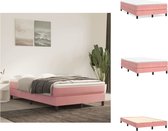 vidaXL Boxspringframe - Zachte fluwelen stof - Stabiele ondersteunende poten - Multiplex lattenbodem - Roze - 203x120x25 cm - Geschikt voor 120x200 cm matras - vidaXL - Bed