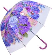 Paraplu Volwassenen 60cm Paars Kunststof Hortensia
