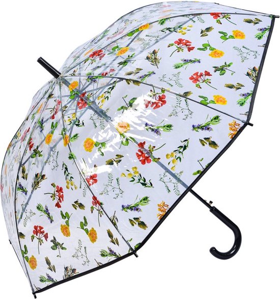 Paraplu Volwassenen 60 cm Transparant Kunststof Bladeren