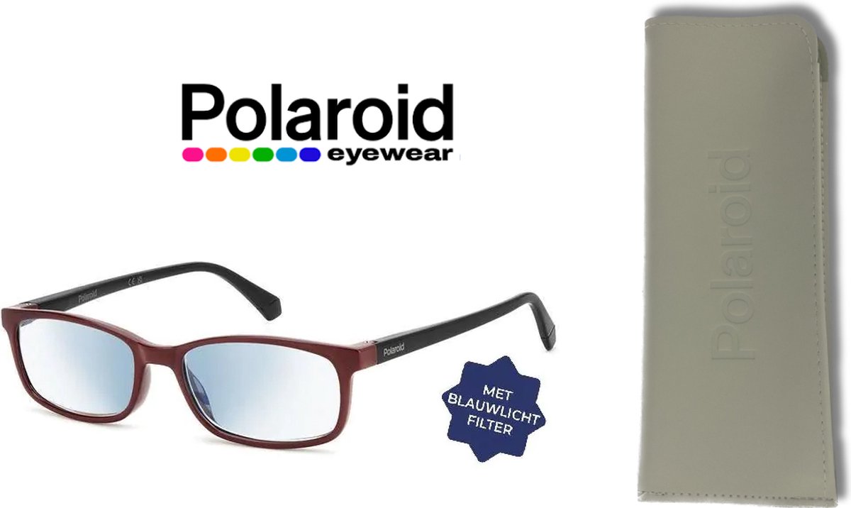 Leesbril Polaroid met blauwlichtfilter PLD0035-Burgundy -+1.00