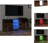 vidaXL TV-meubel Gerookt Eiken - 120x30x50 cm - LED-verlichting - Kast