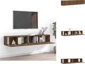 vidaXL Houten TV-meubelset - Hangende tv-kasten - Modern - Gerookt eiken - 100x30x30cm - 80x30x30cm - Kast
