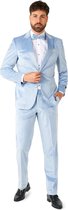 OppoSuits Blue Velvet Tuxedo - Heren Tuxedo Smoking met Vlinderdas - Chique - Blauw - Maat: EU 50