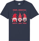 Christmas Gnomies - Foute kersttrui kerstcadeau - Dames / Heren / Unisex Kleding - Grappige Kerst Outfit - T-Shirt - Unisex - Navy Blauw - Maat XL