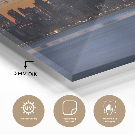 New York City Glas 30x20 cm - small - Tirage photo sur Glas (décoration murale en plexiglas)
