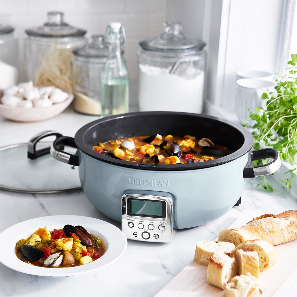 GreenPan Elite Omnicooker Blue Haze 5.6L - PFAS-vrij thumbnail 8