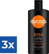 Syoss Repair Shampoo - 440 ml - Voordeelverpakking 3 stuks
