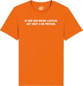 O de Frituur - Frituur Snack Outfit - Grappige Eten En Snoep Spreuken en Teksten Cadeau - Dames / Heren / Unisex Kleding - Unisex T-Shirt - Oranje - Maat 3XL