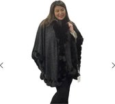 Poncho faux fur cape