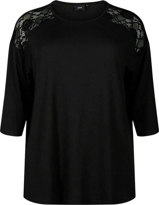 ZIZZI VLUCCA, 3/4, BLOUSE Dames Blouse - Black - Maat S (42-44)