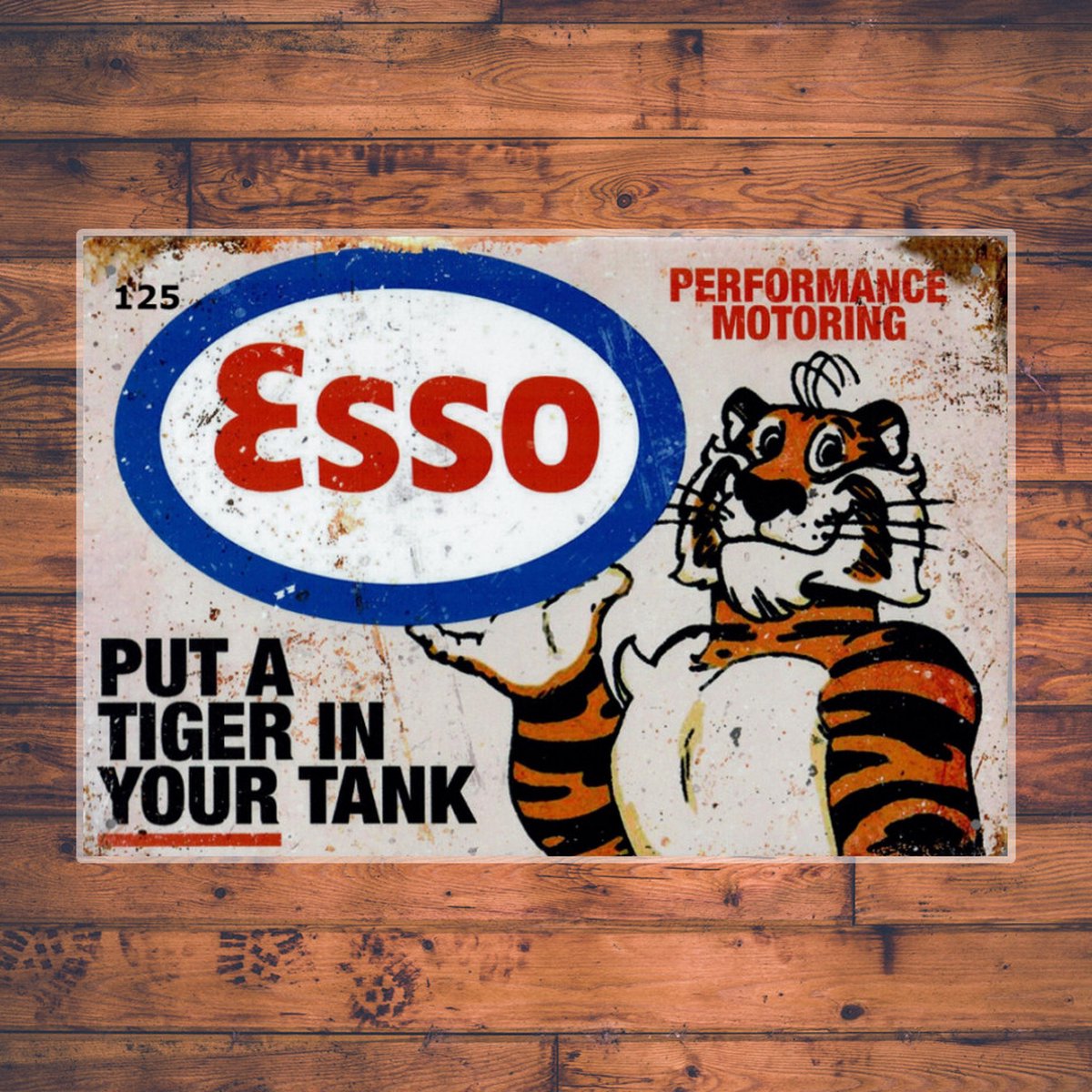 Wandbordje Esso Logo Tijger