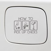 Bumpersticker - How To Pick Up Chicks - 14x10 - Antraciet